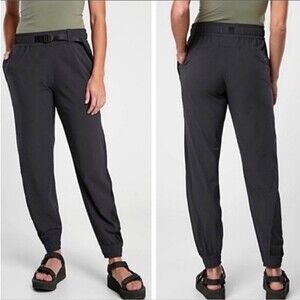 Athleta Quest Jogger Pants with Mesh Side Panel in Black, Size 0 NWOT